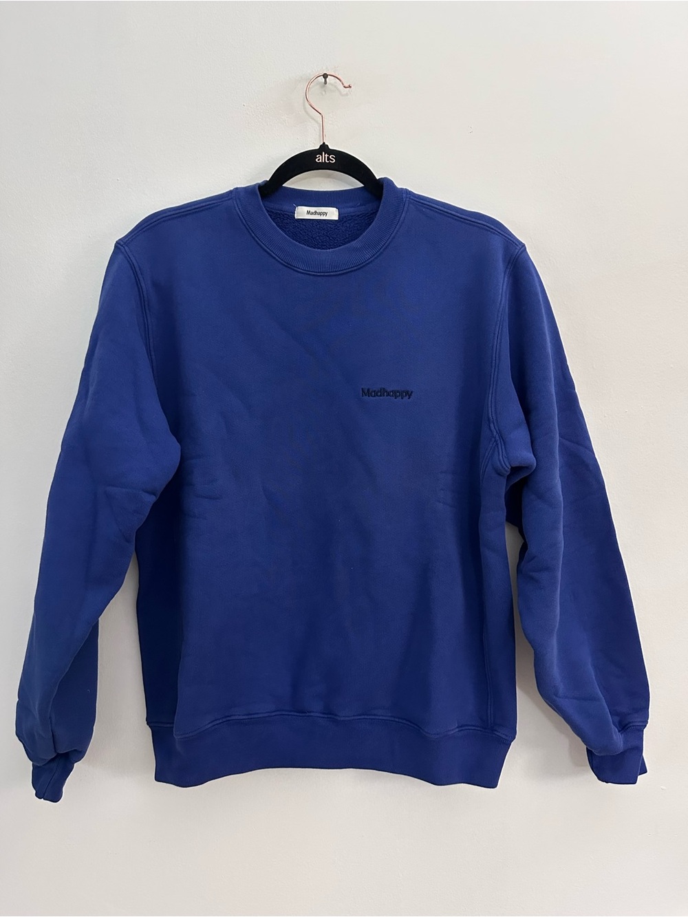 Madhappy classic crewneck sweatshirt Blue w/dark navy logo size small